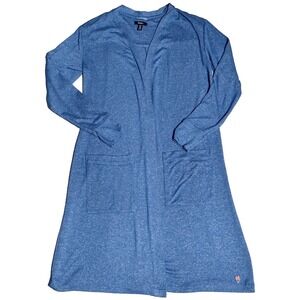 HATLEY Women Small Blue Viscose Blend Long Cardigan Sweater EUC